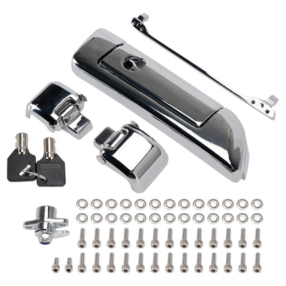 2014-2023 Touring Razor Chopped King Tour Pack Hinges and Latch Kit Silver