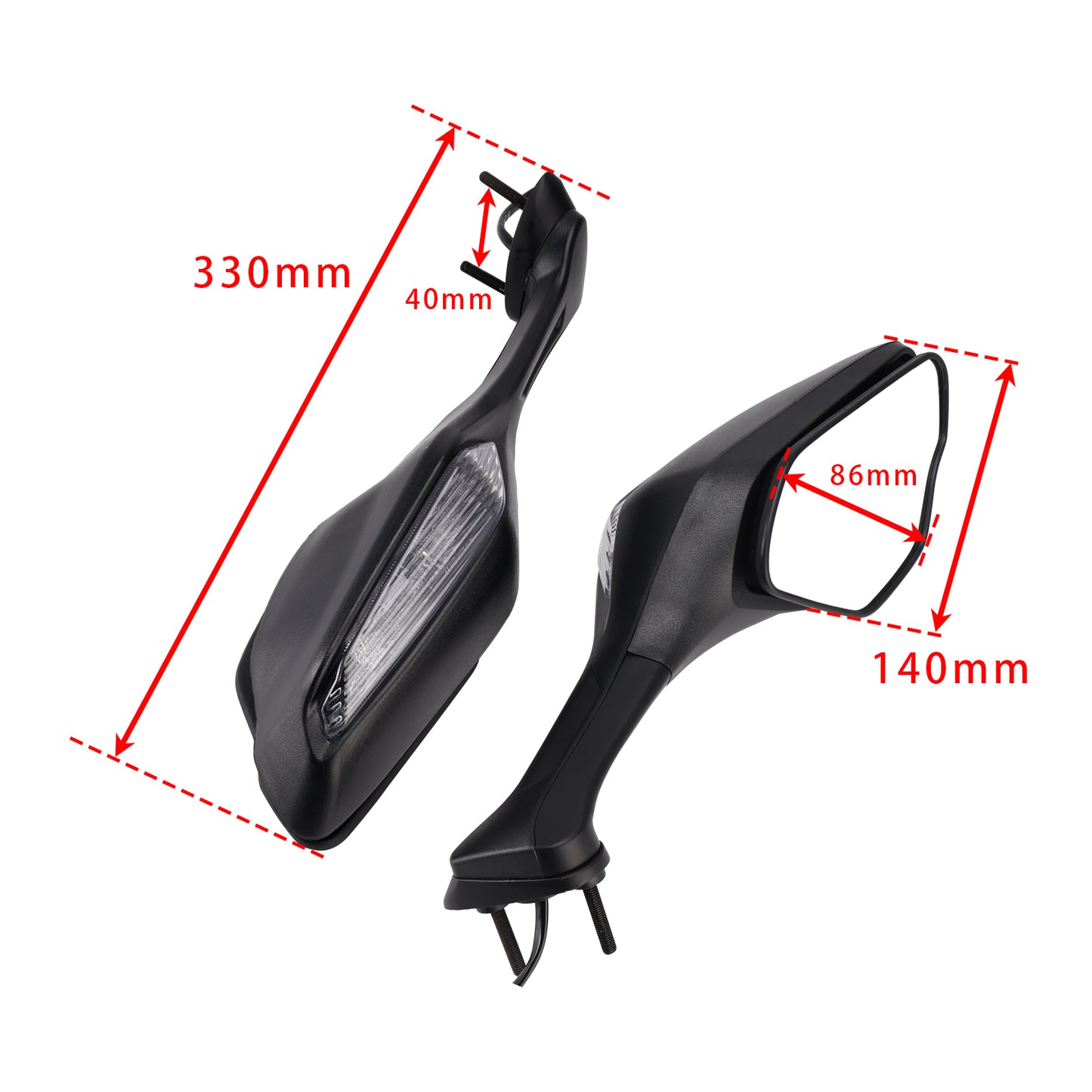 2017-2018 Honda CBR 1000 RR SP2 88100-MKF-D40 Rear View Mirrors with Turn Signal Left and Right