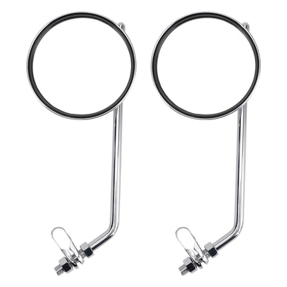 7/8" in Bars Pair Universal Motorcycle 4" Chrome Clamp-On Mirrors - Round
