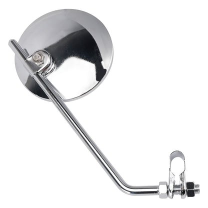 7/8" in Bars Pair Universal Motorcycle 4" Chrome Clamp-On Mirrors - Round