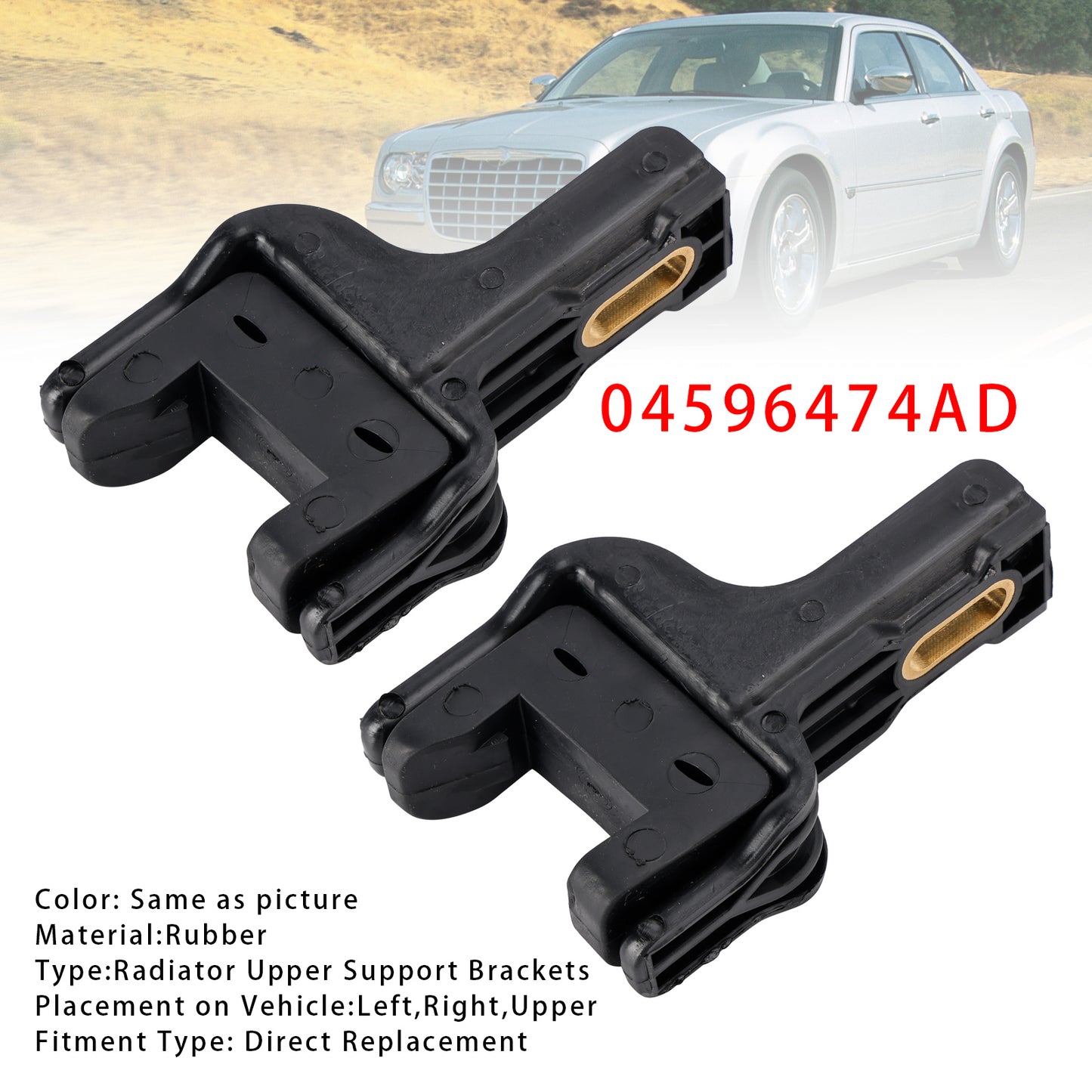 2018-2022 Challenger SRT Hellcat Widebody 04596474AD Pair of Radiator Upper Support Brackets