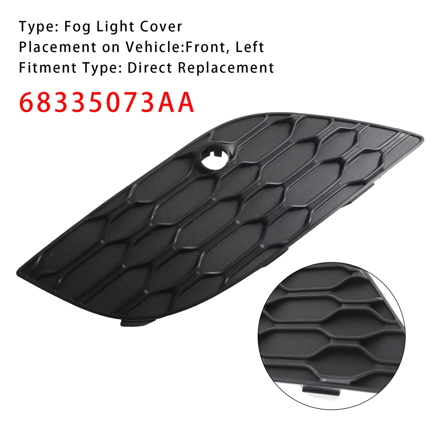 2017-2022 Jeep Grand Cherokee 68335073AA Bumper Fog Light Cover