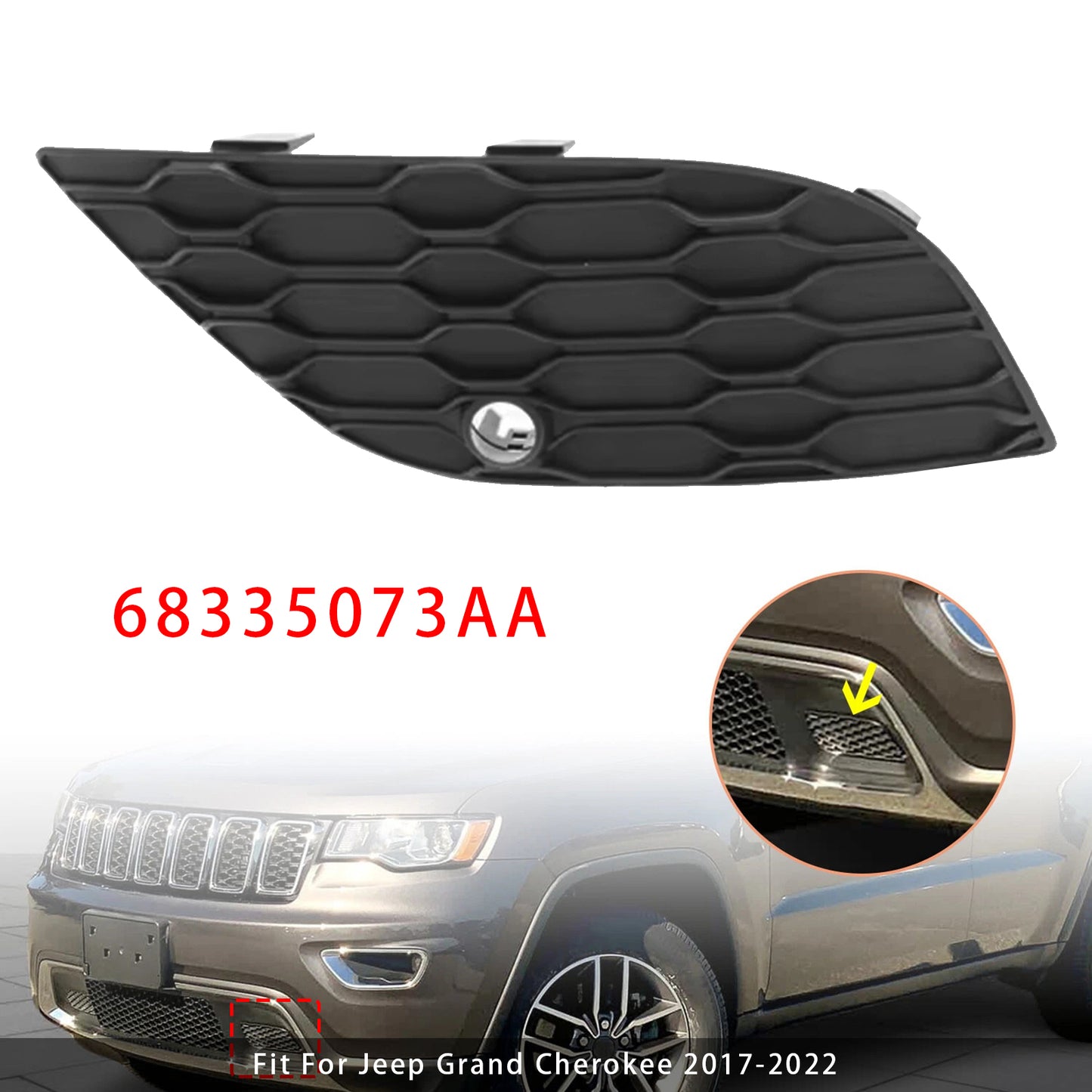 2017-2022 Jeep Grand Cherokee 68335073AA Bumper Fog Light Cover