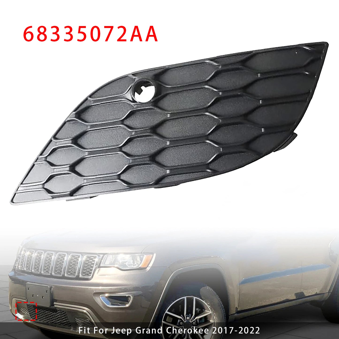 2017-2022 Jeep Grand Cherokee 68335073AA Bumper Fog Light Cover