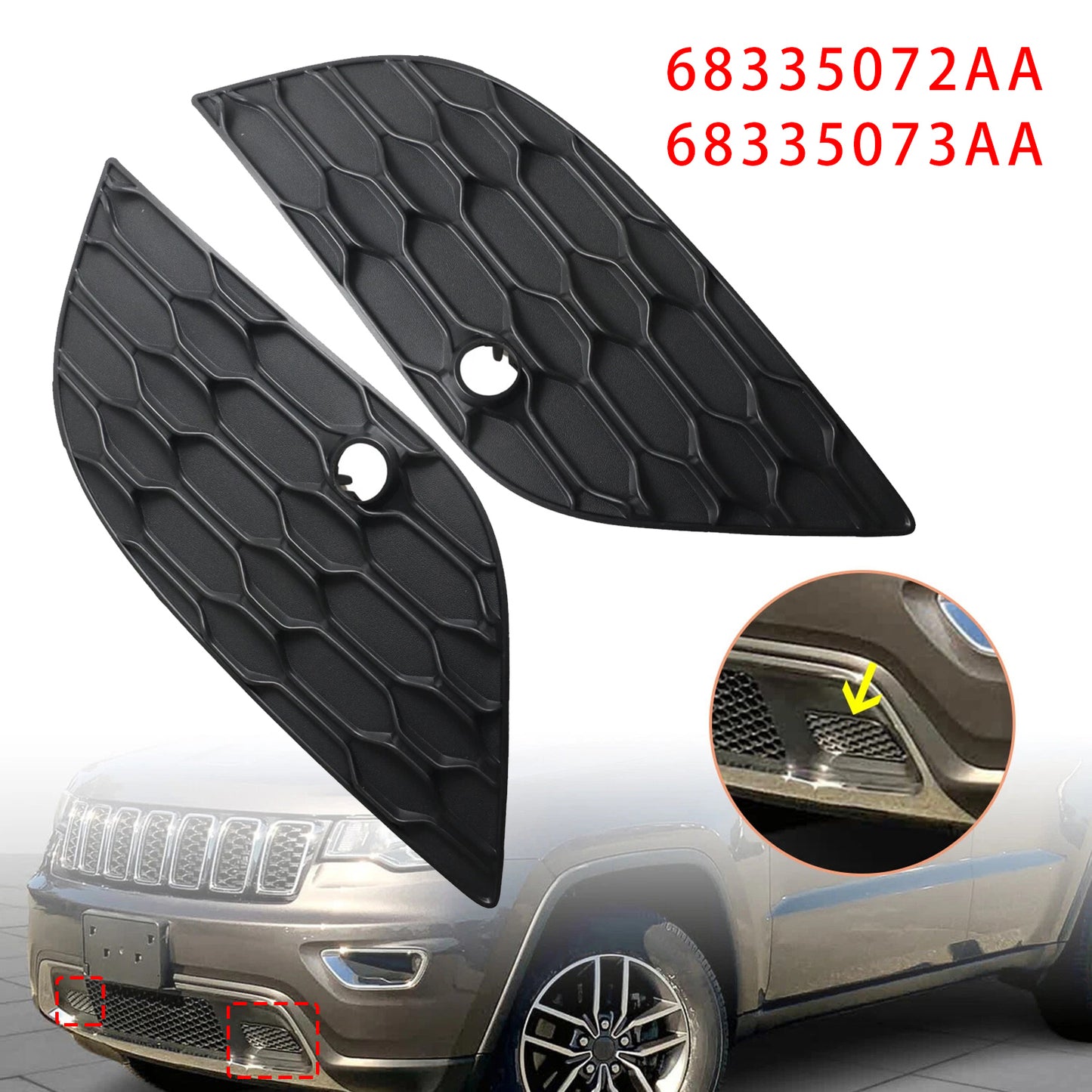 2017-2022 Jeep Grand Cherokee 68335073AA Bumper Fog Light Cover