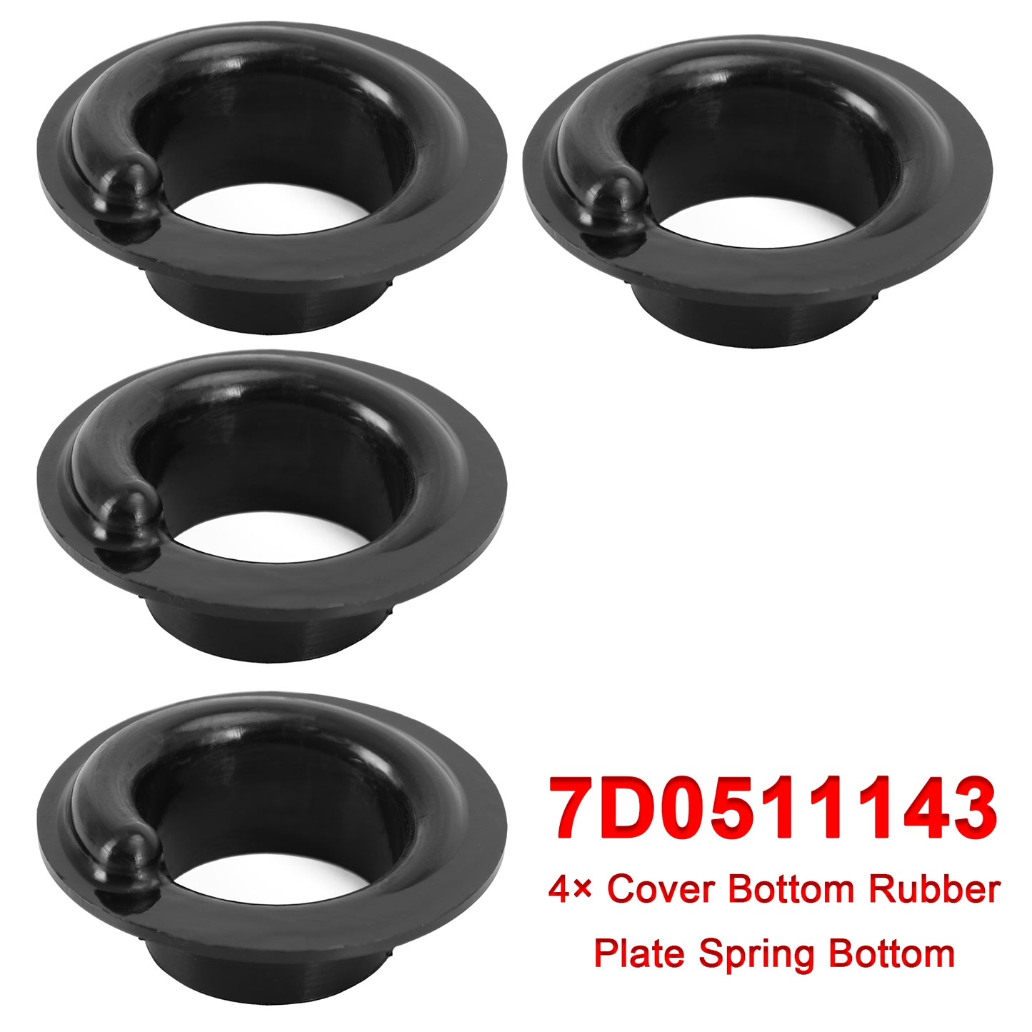 VW Transporter T4 Bus 7D0511143 4× Cover Bottom Rubber Plate Spring Bottom