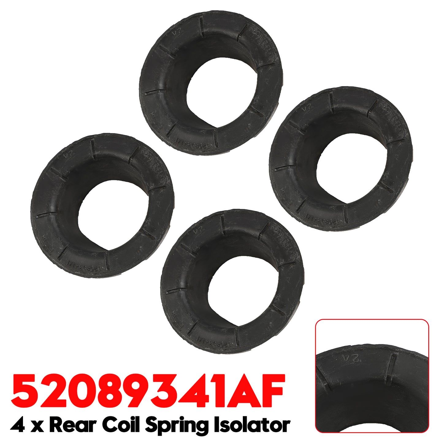 2005-2010 Jeep Grand Cherokee WK 52089341AF 4 x Rear Coil Spring Isolator