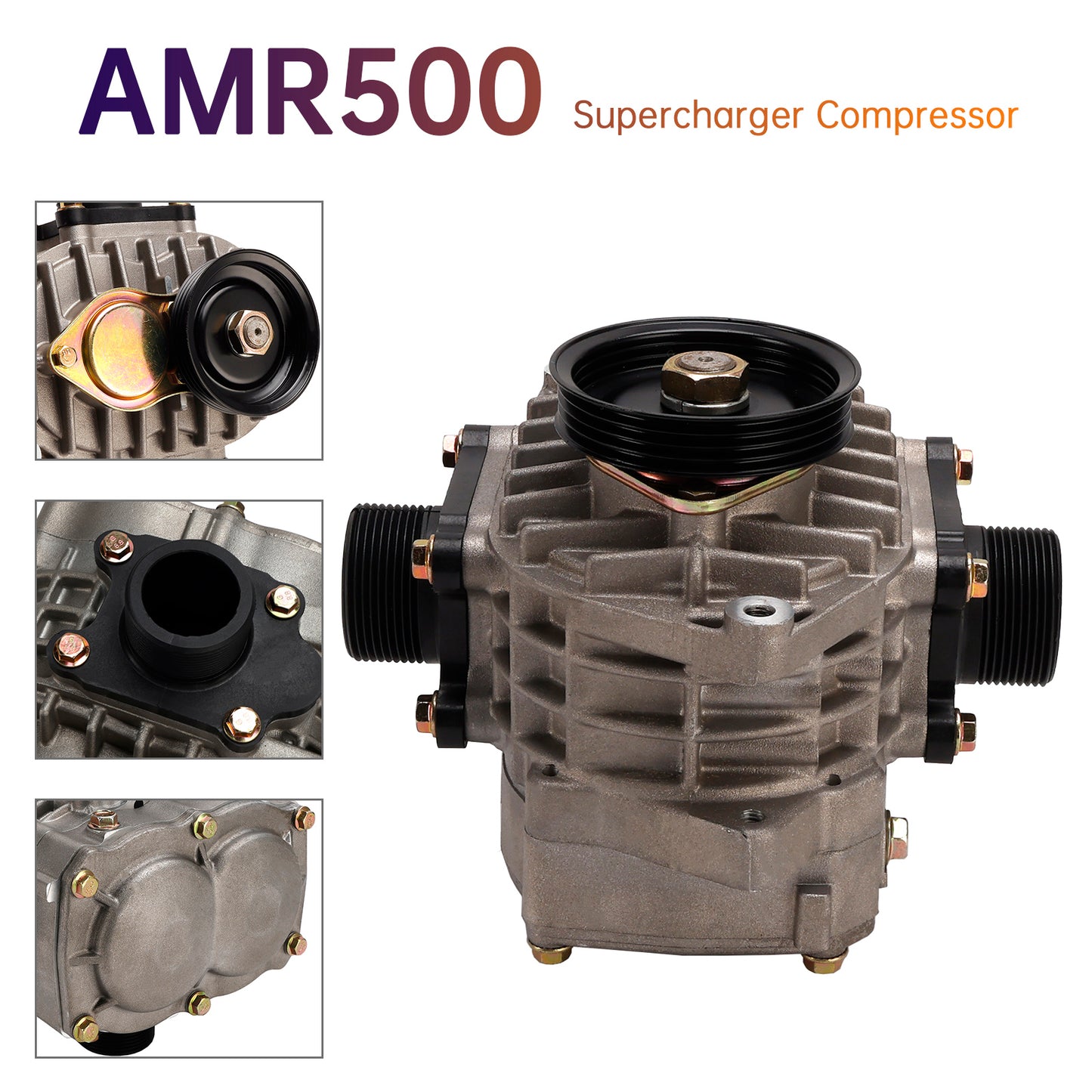 2.0L AMR500 4PK Supercharger Compressor LCD HC NOXJ Reduction V Pulley