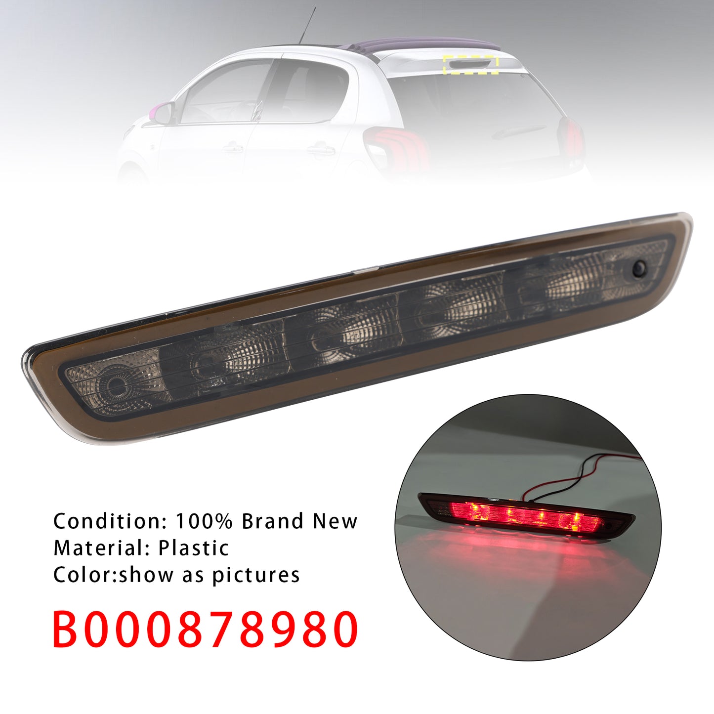 2014-2021 Citroen C1 Mk2 All Models B000878980 3RD Third Brake Light