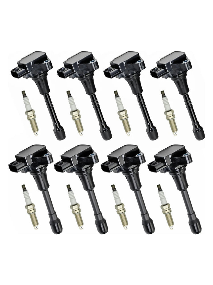 2014-2017 Infiniti QX80 V8 5.6L Driver Side UF650 UF677 8X Ignition Coil & Spark Plug Kit