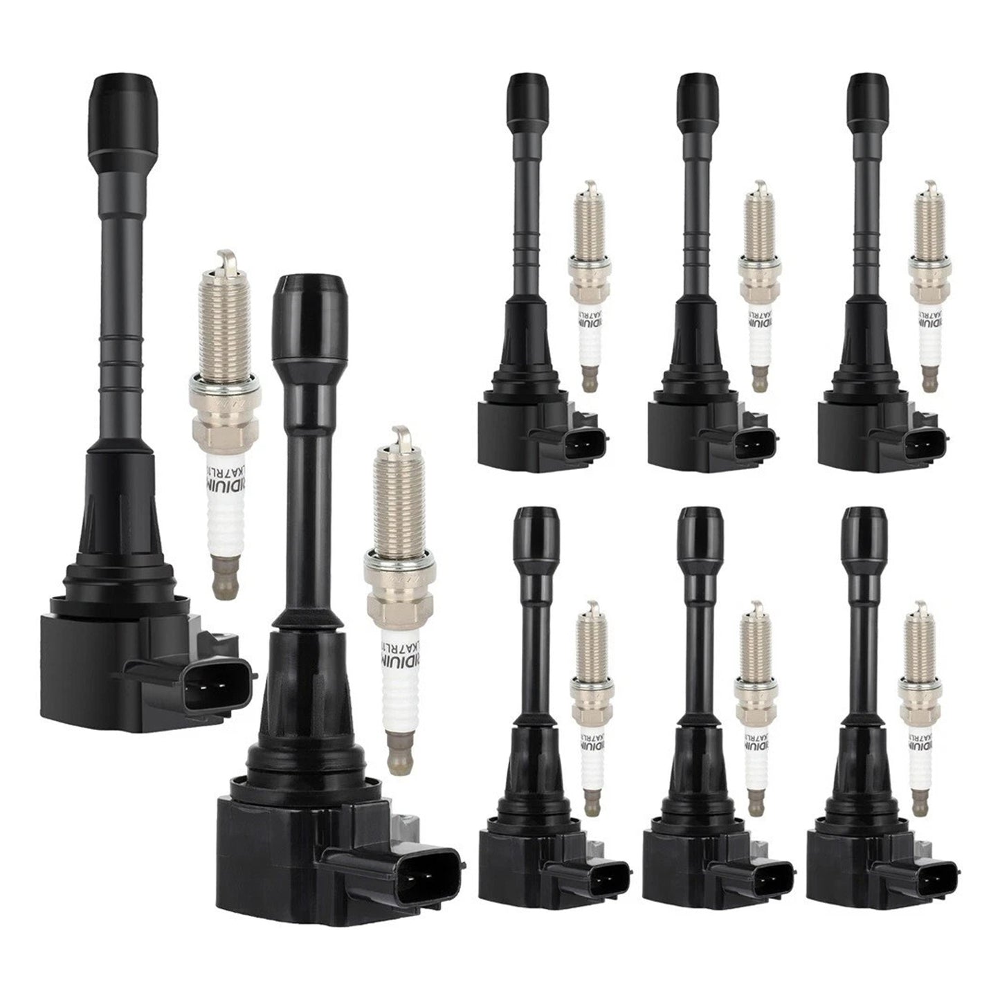 2014-2017 Infiniti QX80 V8 5.6L Driver Side UF650 UF677 8X Ignition Coil & Spark Plug Kit