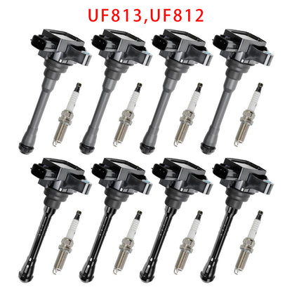 2017-2020 Nissan Titan 5.6L V8 UF812 UF813 8X Ignition Coil & Spark Plug