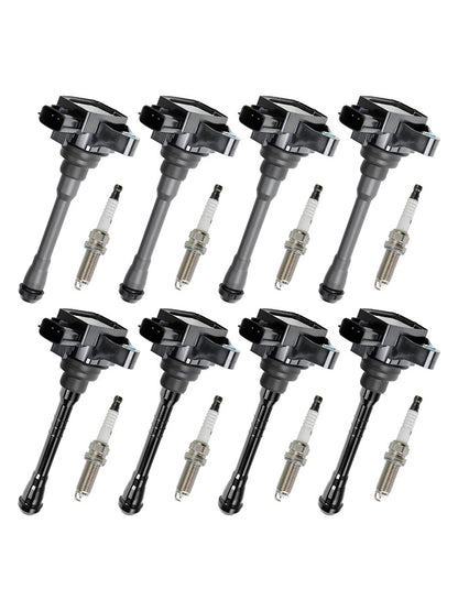 2017-2020 Nissan Titan 5.6L V8 UF812 UF813 8X Ignition Coil & Spark Plug