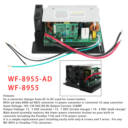 9855 WF-8955-AD RV Power Converter 55 Amp DC Main Board Assembly