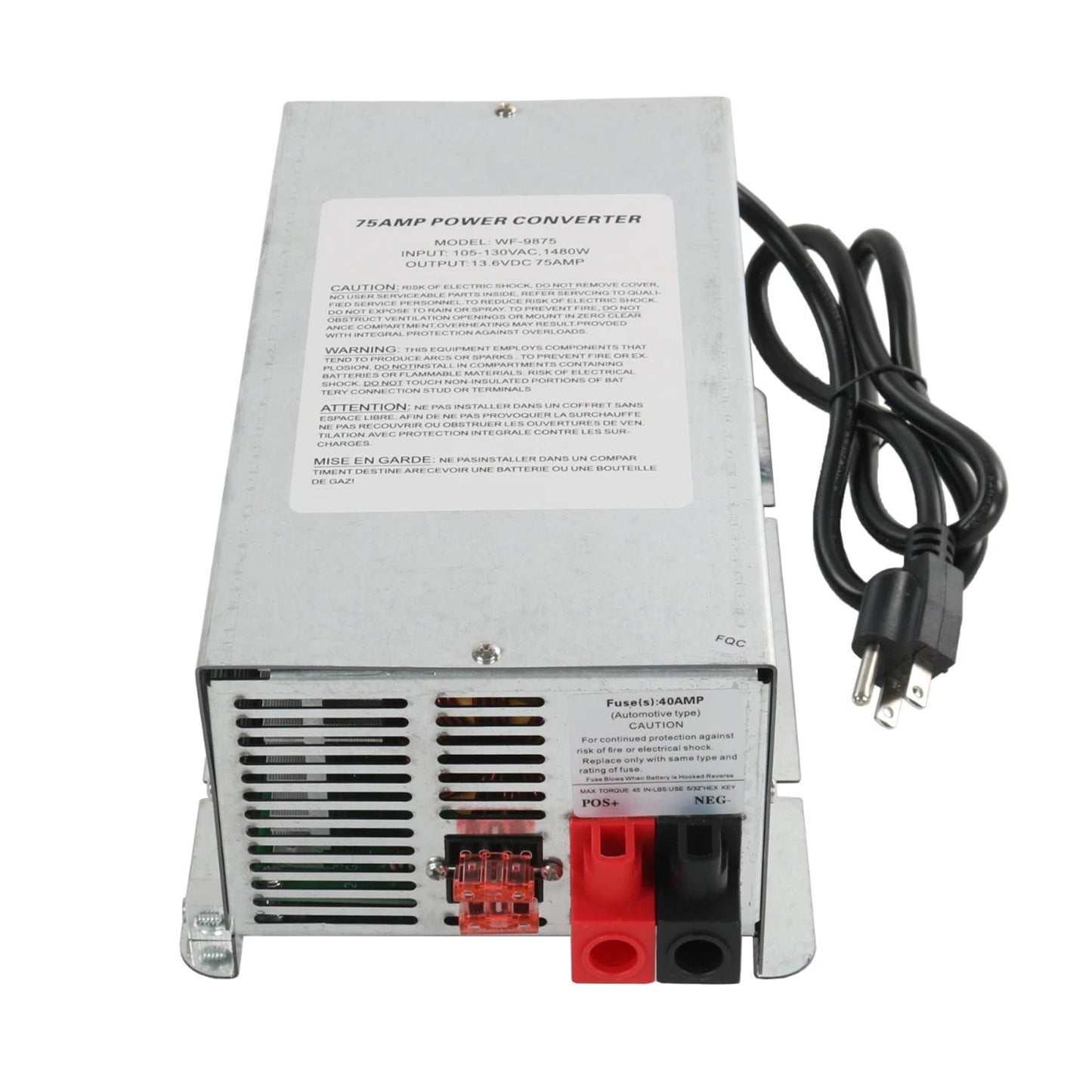 trailers WF-9875 75 Amp DC Output Deck-Mounted Converter Charger
