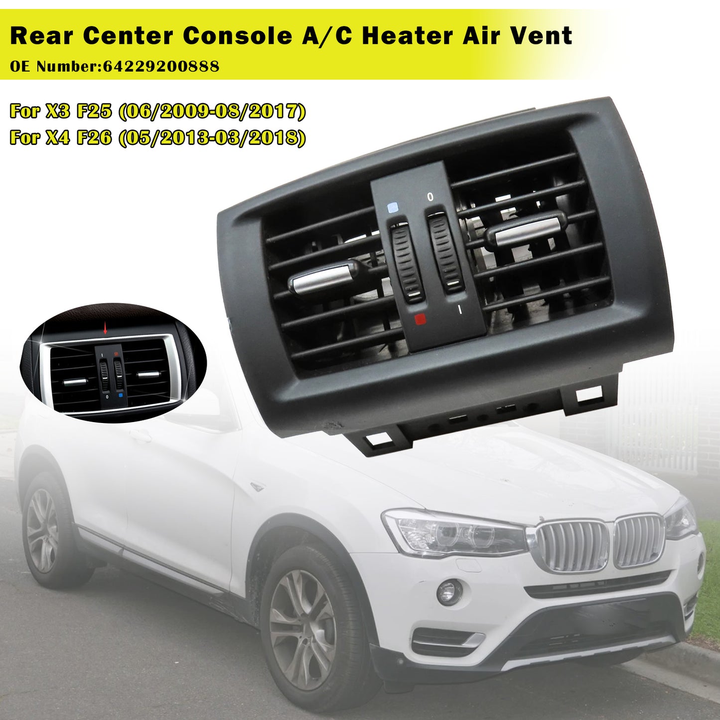 2013-2017 BMW F25 F26 64229200888 Rear Center Console Air Vent