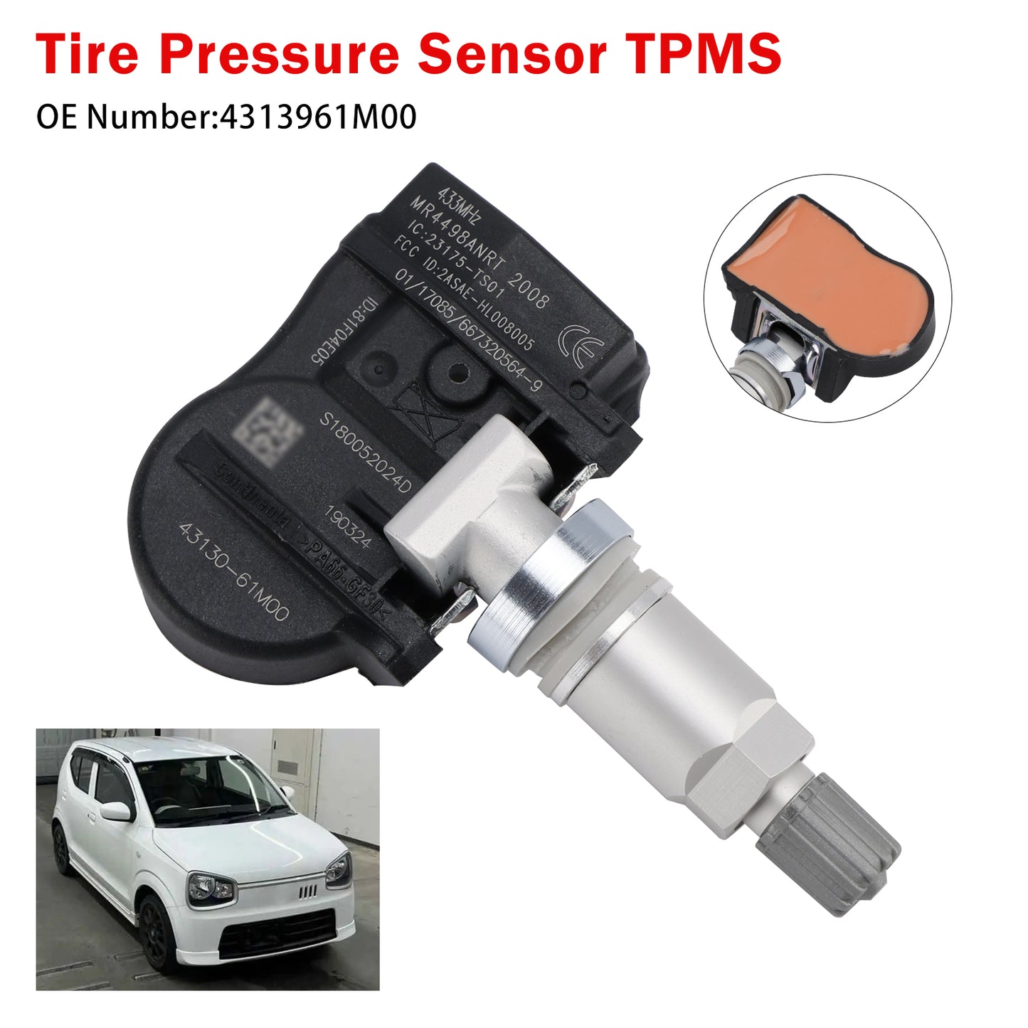 Fiat Sedici Suzuki Alto Baleno Swift 4313961M00 Tire Pressure Sensor TPMS