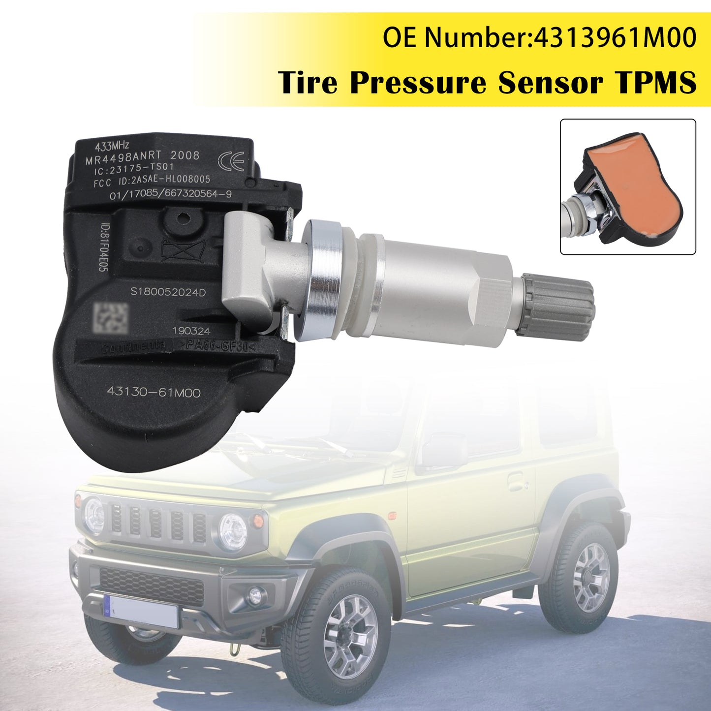 Fiat Sedici Suzuki Alto Baleno Swift 4313961M00 Tire Pressure Sensor TPMS