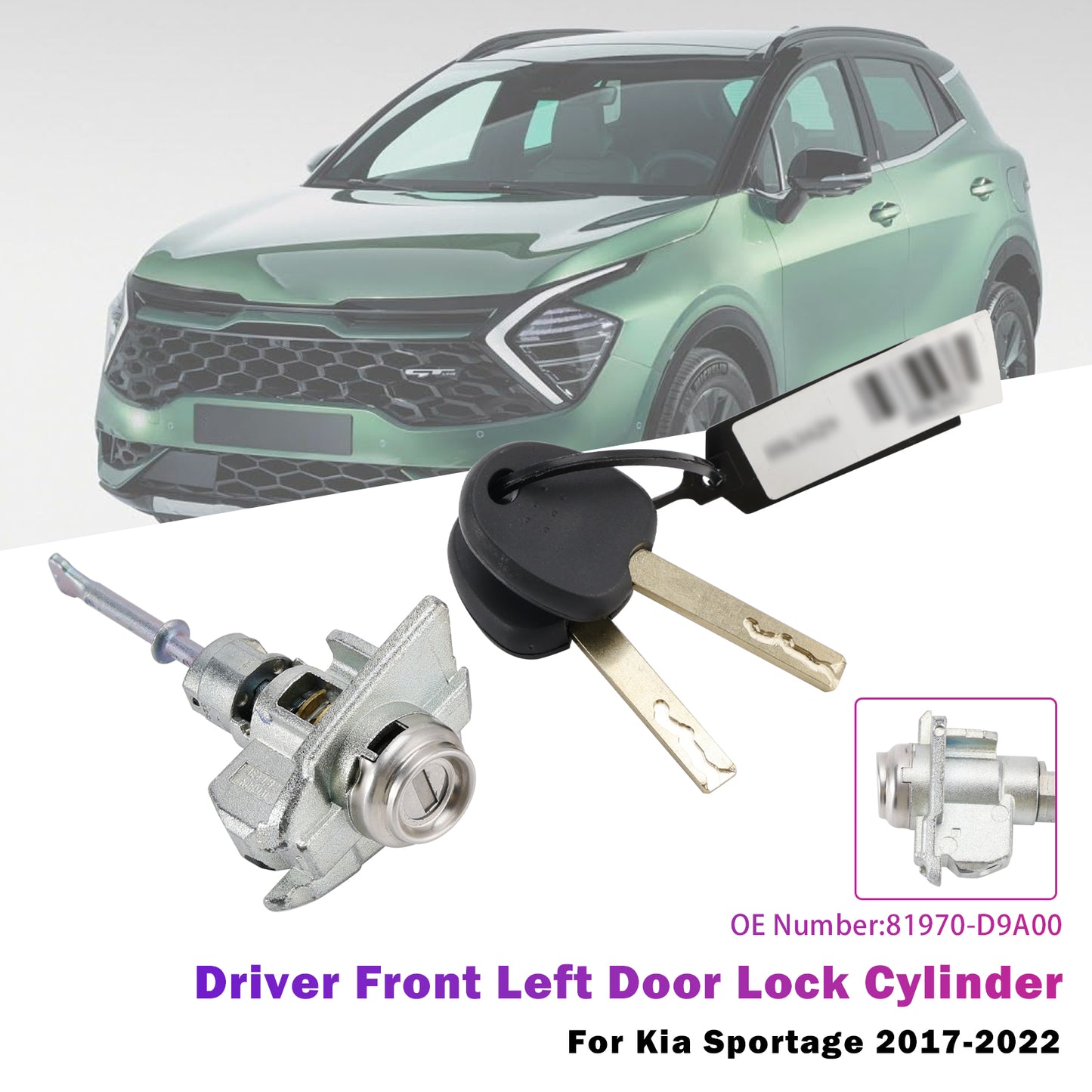 2017-2022 Sportage 81970-D9A00 Driver Front Left Door Lock Cylinder
