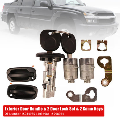 2001-2006 GM Chevy Exterior Door Handle & 2 Door Lock Set & 2 SAME KEYS