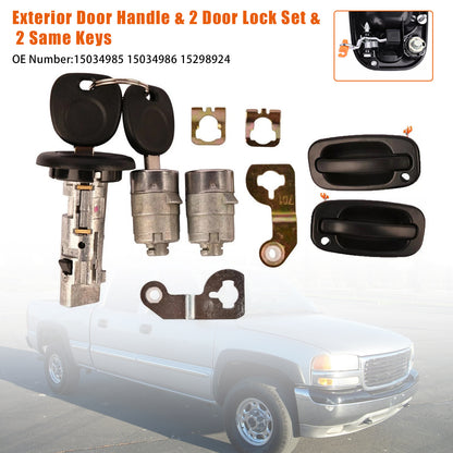 2001-2006 GM Chevy Exterior Door Handle & 2 Door Lock Set & 2 SAME KEYS