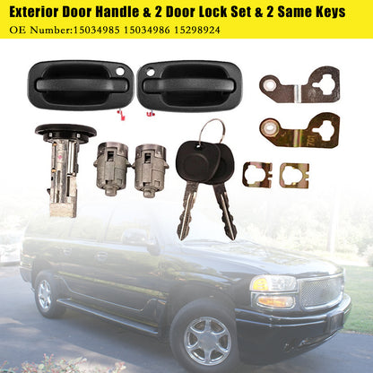 2001-2006 GM Chevy Exterior Door Handle & 2 Door Lock Set & 2 SAME KEYS