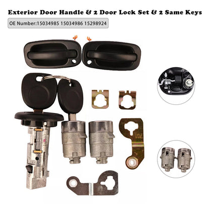 2001-2006 GM Chevy Exterior Door Handle & 2 Door Lock Set & 2 SAME KEYS