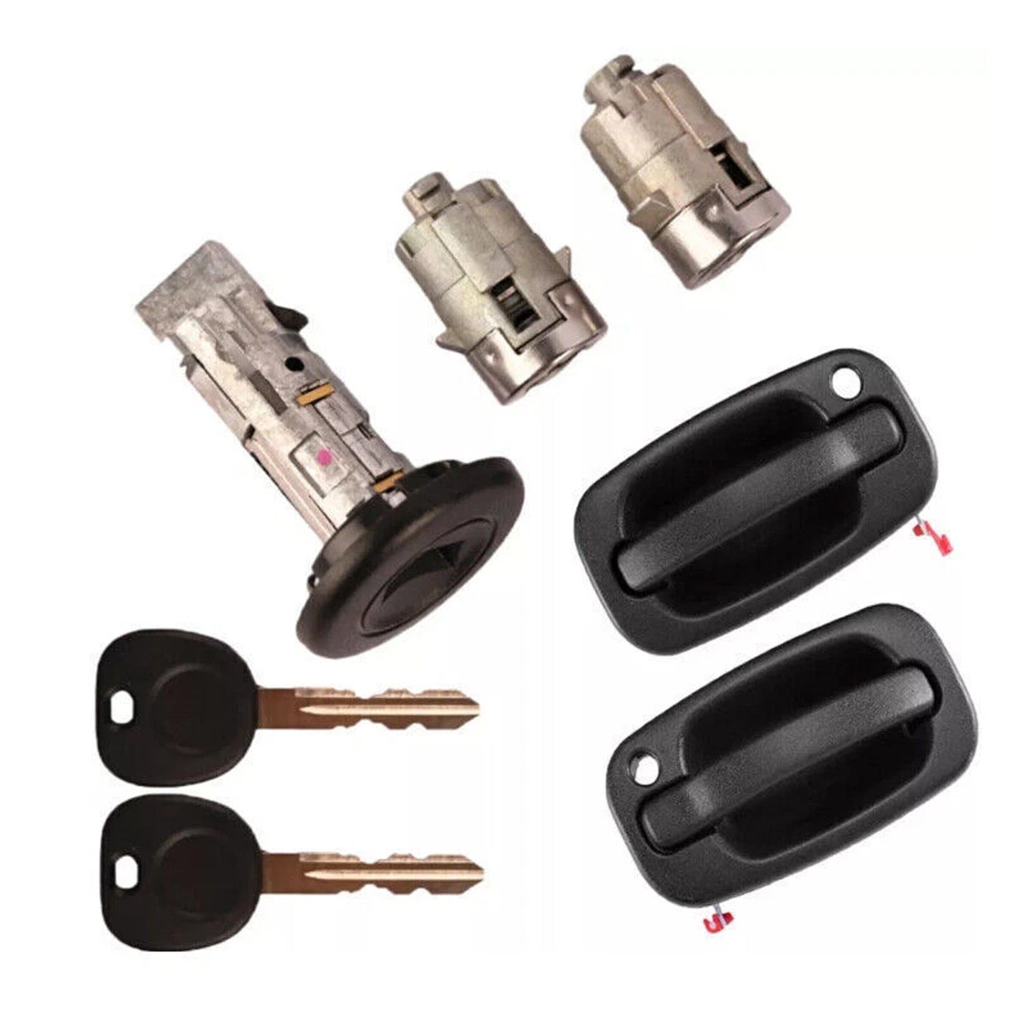 2001-2006 GM Chevy Exterior Door Handle & 2 Door Lock Set & 2 SAME KEYS