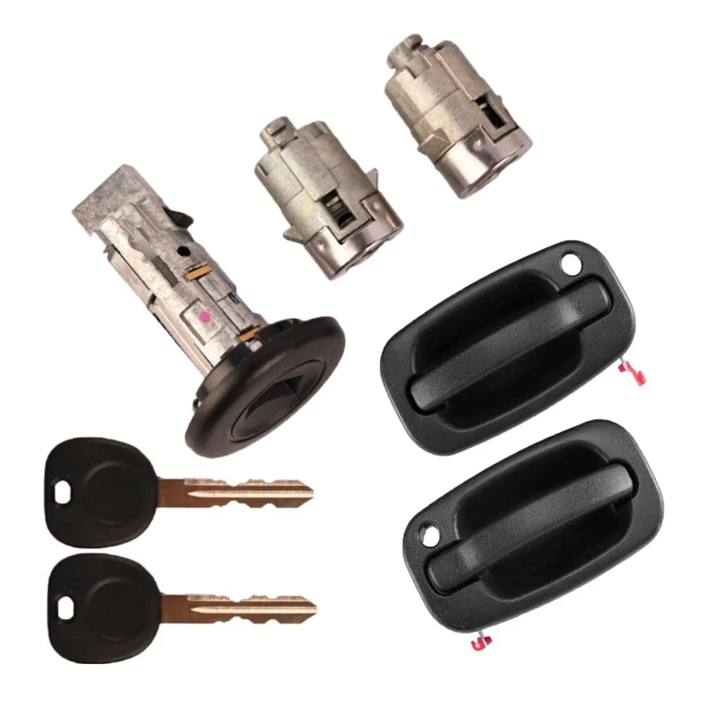 2001-2006 GM Chevy Exterior Door Handle & 2 Door Lock Set & 2 SAME KEYS