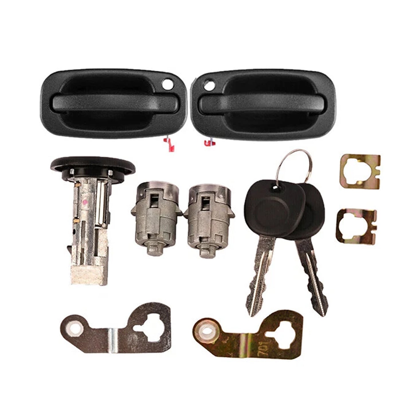 2001-2006 GM Chevy Exterior Door Handle & 2 Door Lock Set & 2 SAME KEYS