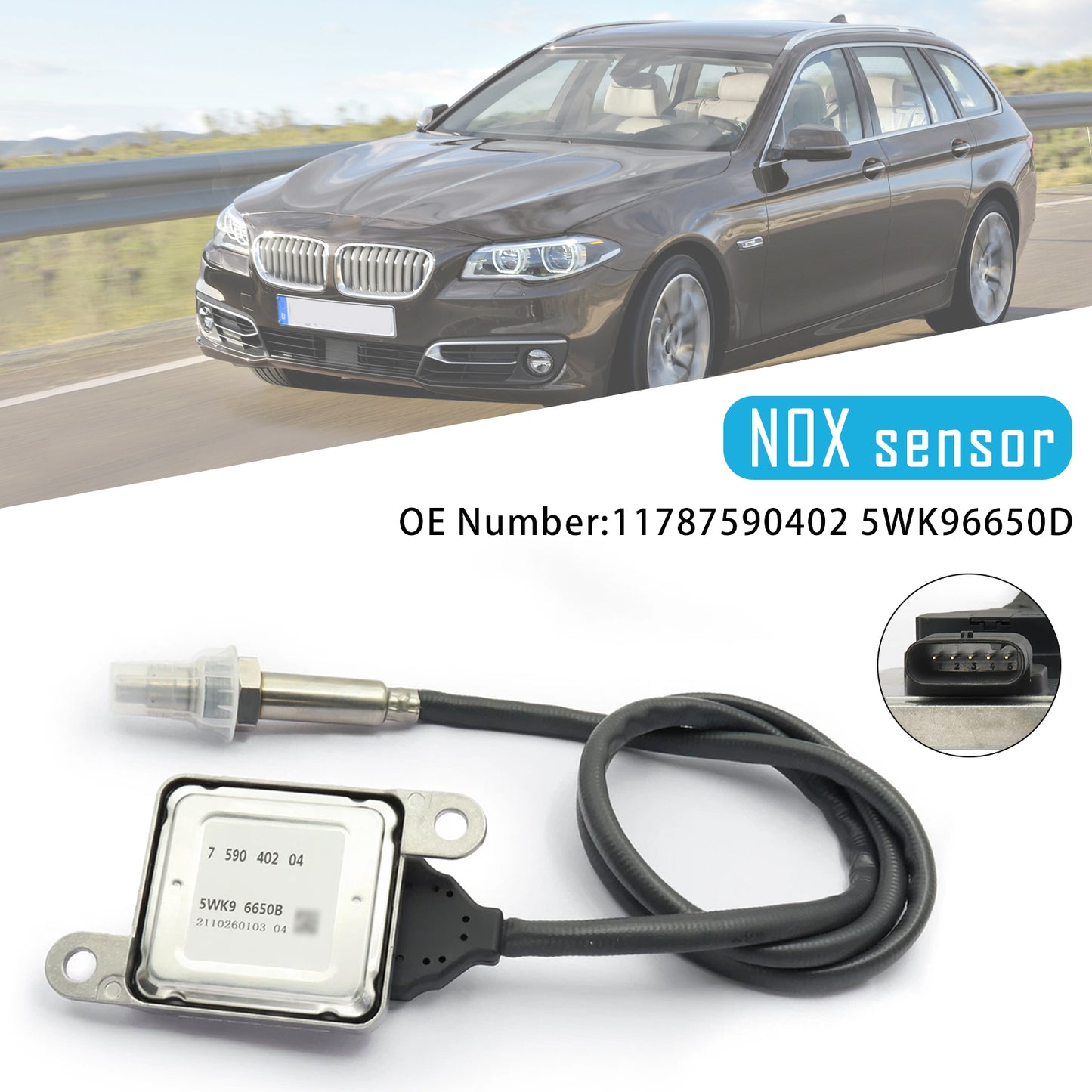 BMW 5 F10 5 Touring F11 523i 528i 530i N53 11787590402 5WK96650D NOX sensor
