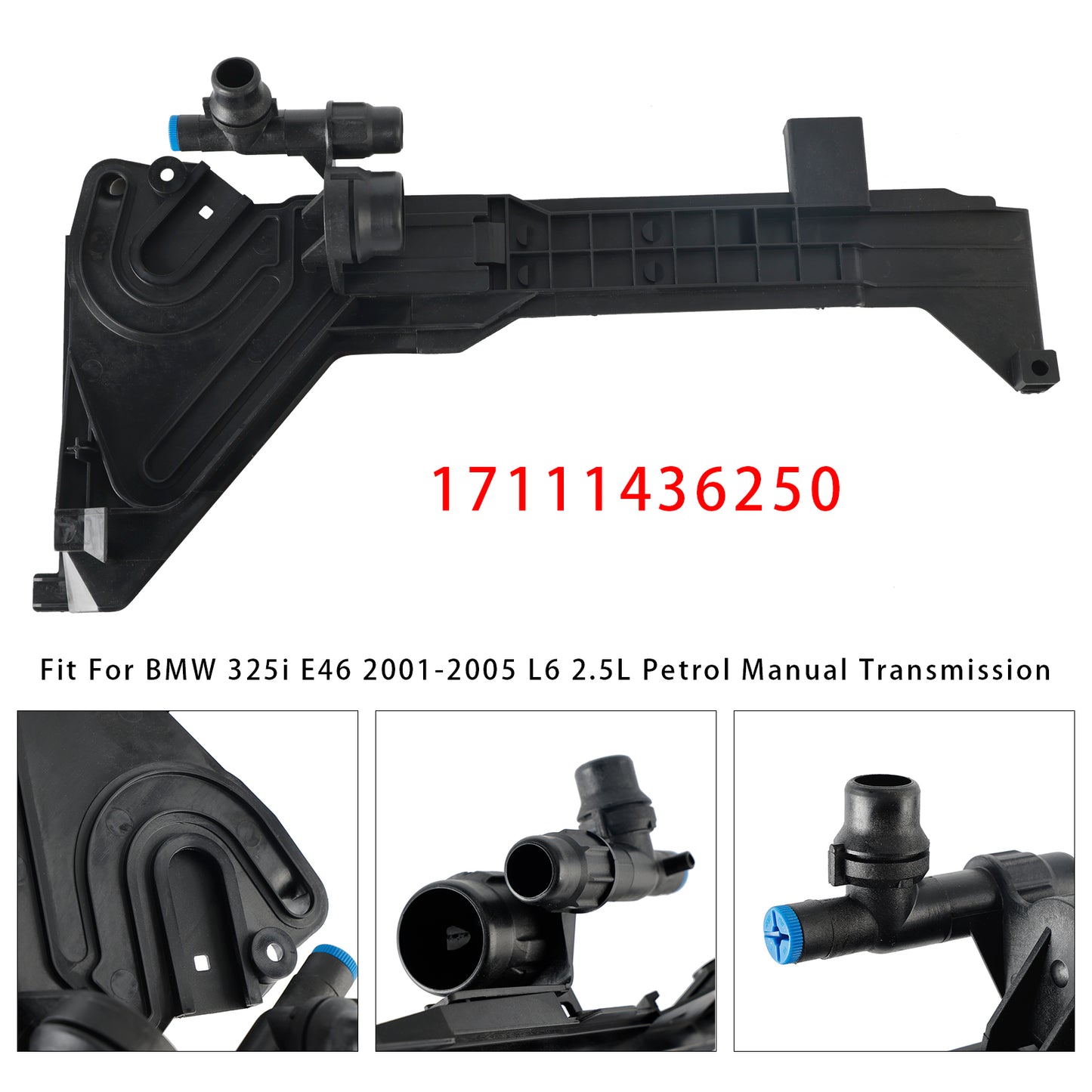 1999 BMW 323i E46 L6 2.5L Petrol Manual Transmission 17111436250 Radiator Expansion Tank Mounting Plate