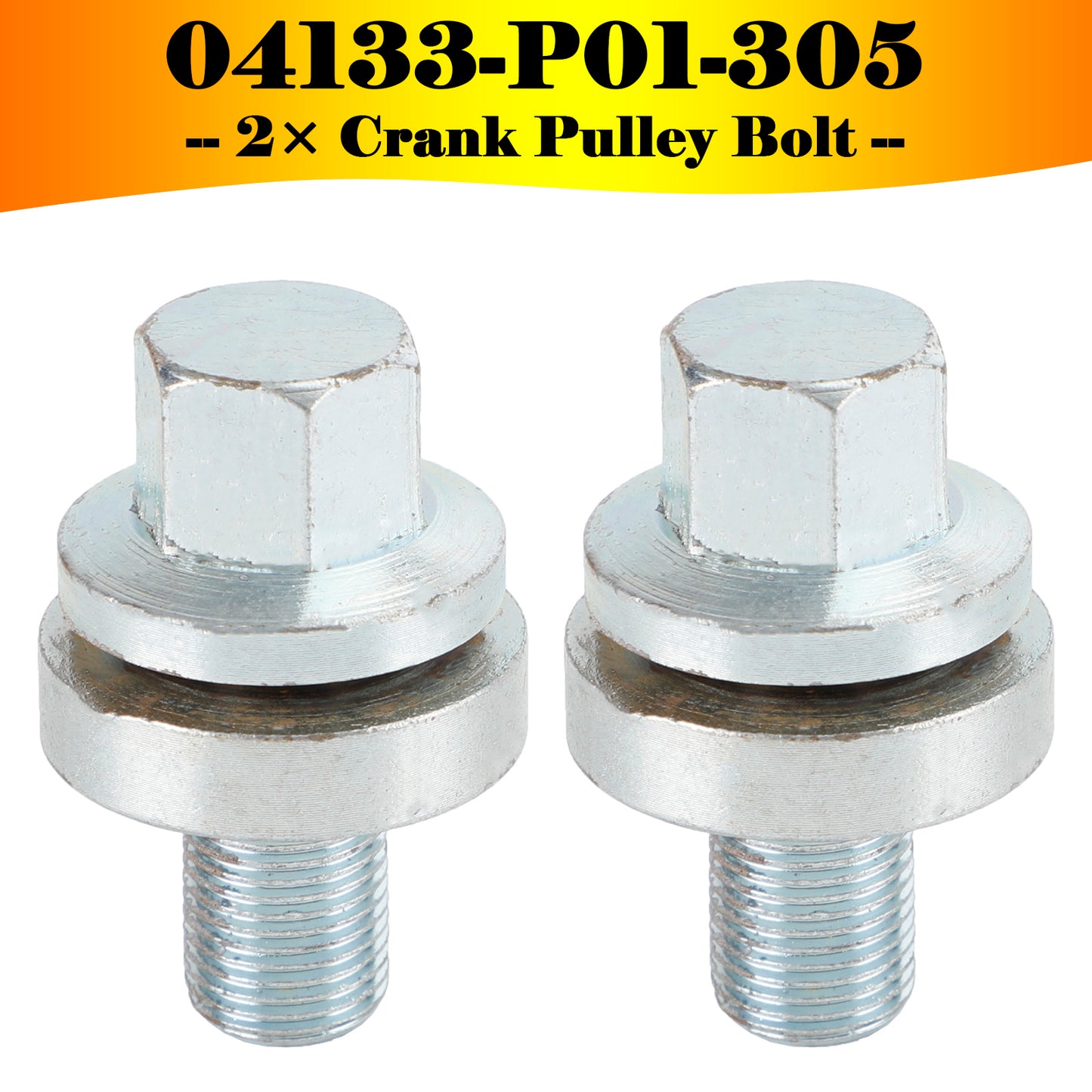 1988-1991 Honda CRX 04133-P01-305 2× Crank Pulley Bolt D16Z6 D16 D15 D16Y8 D Series