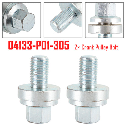 1988-1991 Honda CRX 04133-P01-305 2× Crank Pulley Bolt D16Z6 D16 D15 D16Y8 D Series