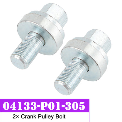 1988-1991 Honda CRX 04133-P01-305 2× Crank Pulley Bolt D16Z6 D16 D15 D16Y8 D Series