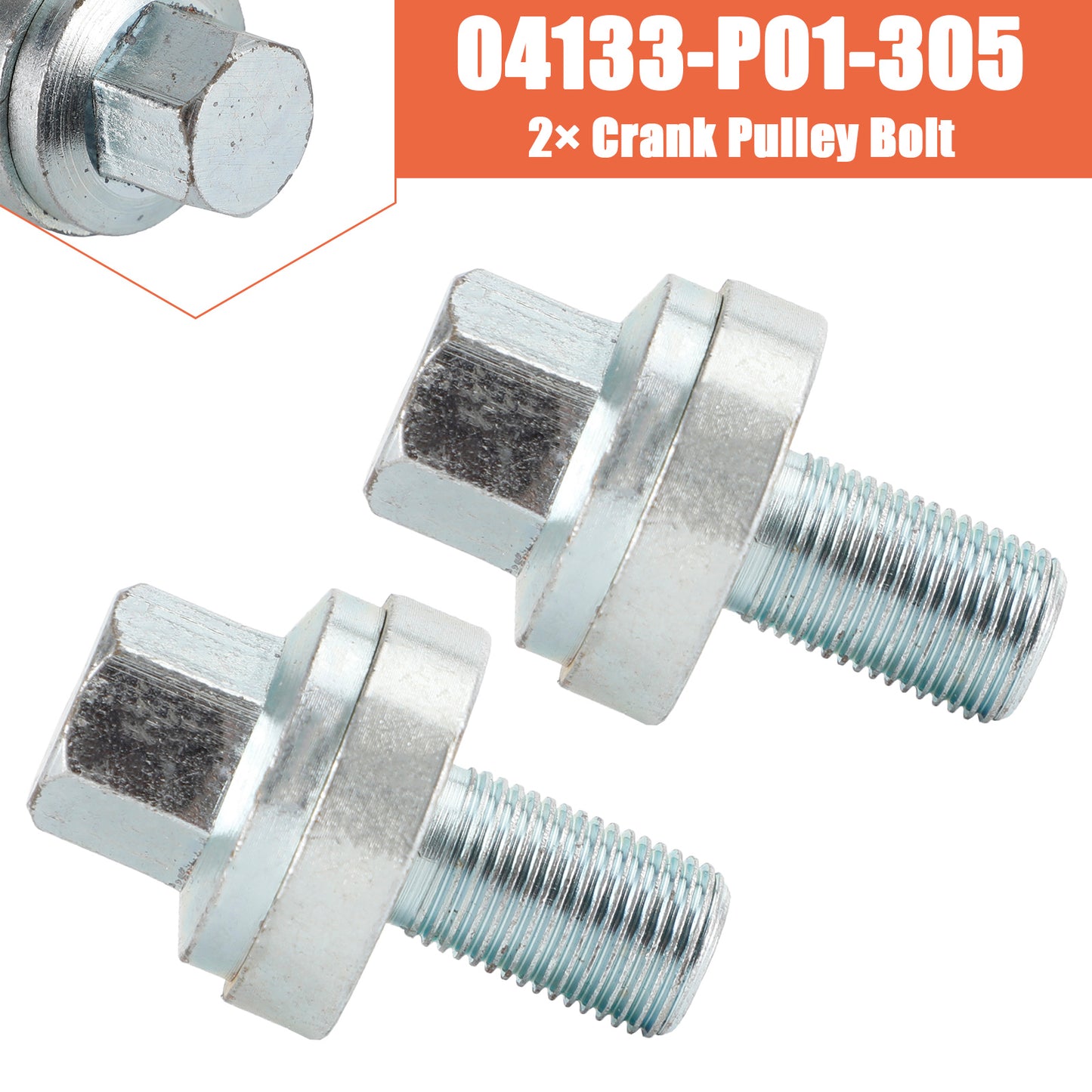 1988-1991 Honda CRX 04133-P01-305 2× Crank Pulley Bolt D16Z6 D16 D15 D16Y8 D Series