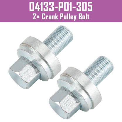 1988-1991 Honda CRX 04133-P01-305 2× Crank Pulley Bolt D16Z6 D16 D15 D16Y8 D Series