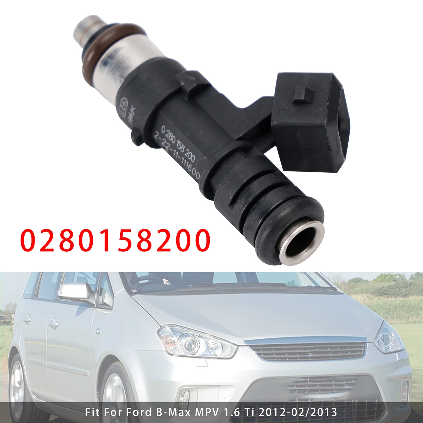 Ford B C-Max Fiesta Focus Fusion Mondeo Puma 0280158200 1Pcs Fuel Injector