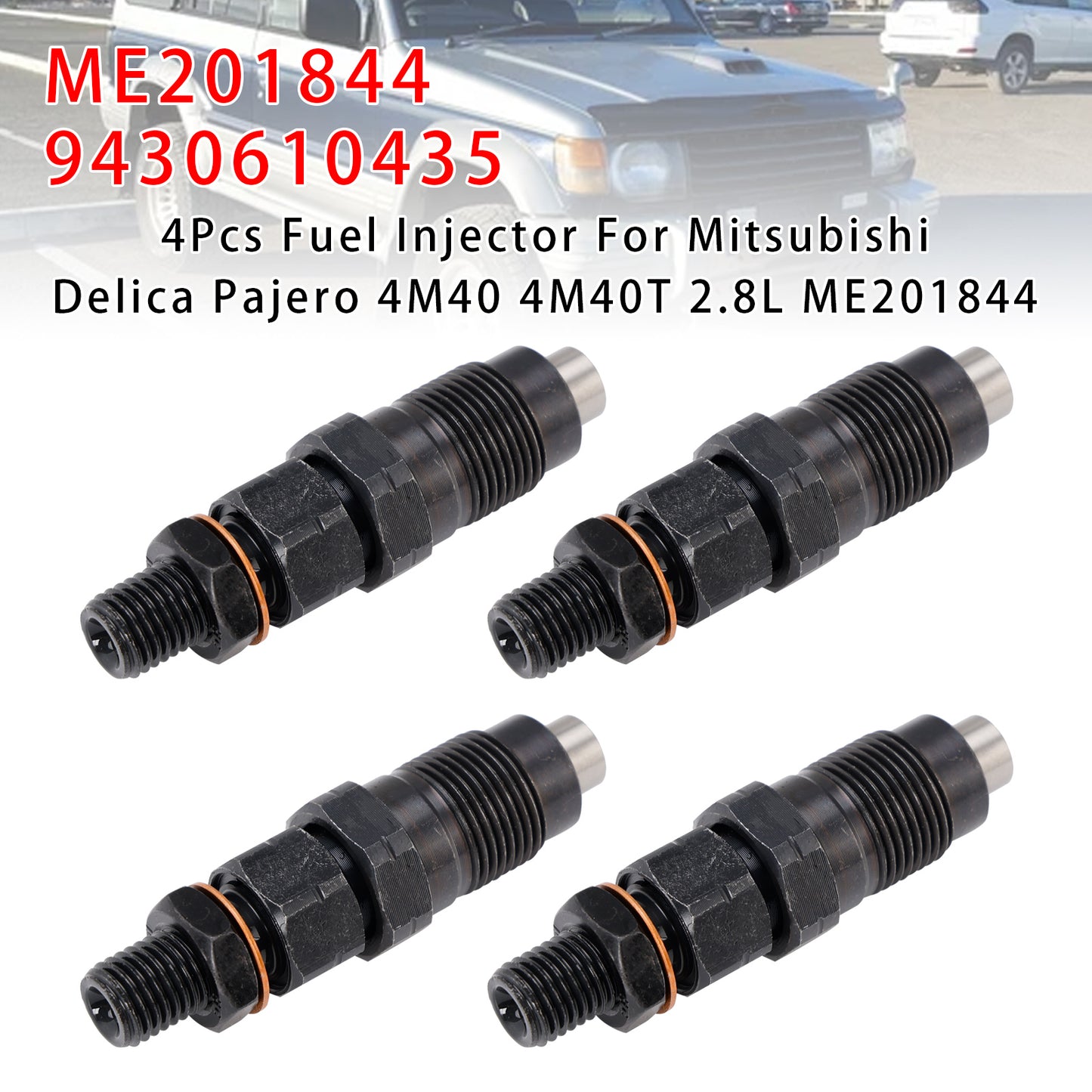 Mitsubishi Delica Spacegear 4M40 4M40T 2.8L ME201844 4Pcs Fuel Injector