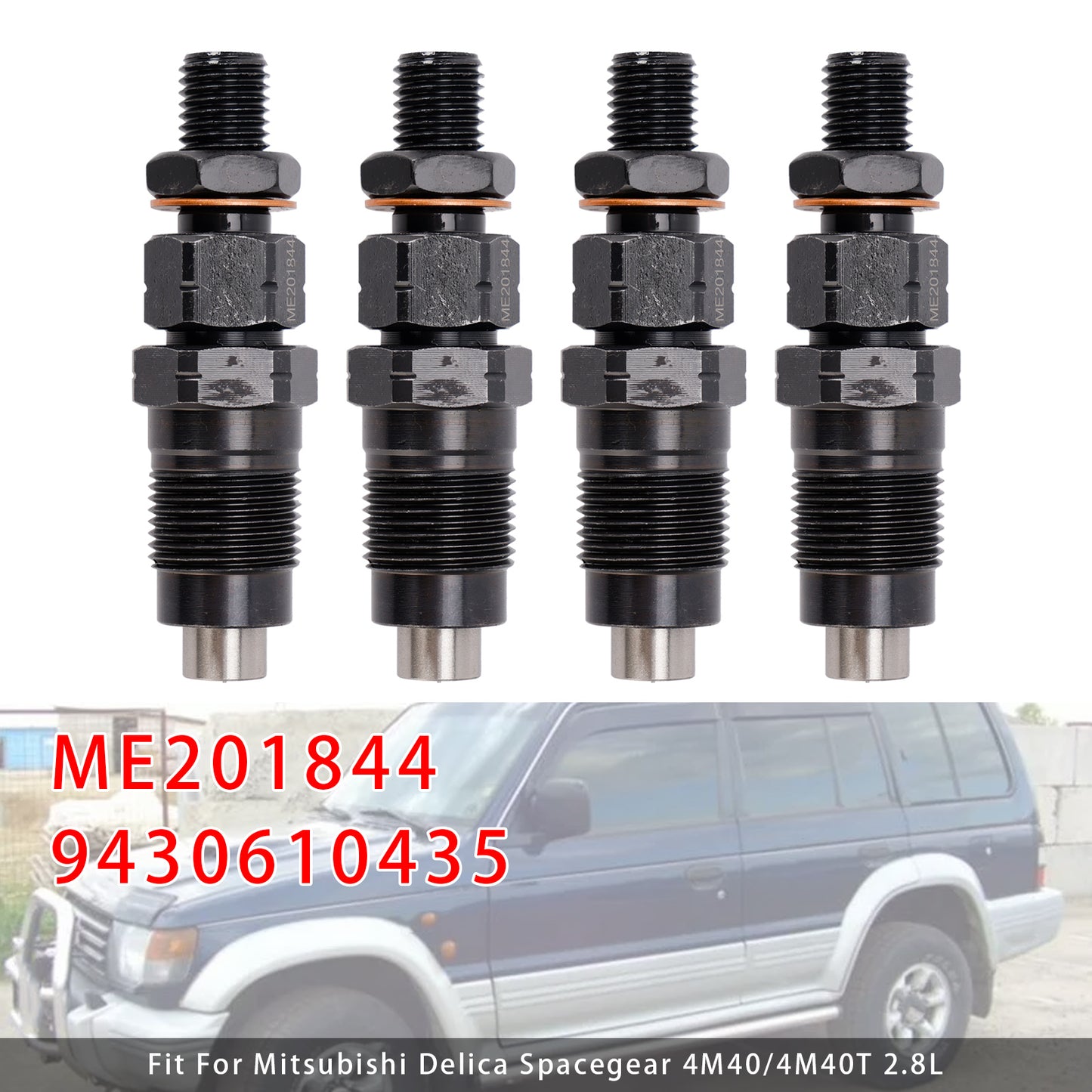 Mitsubishi Delica Spacegear 4M40 4M40T 2.8L ME201844 4Pcs Fuel Injector