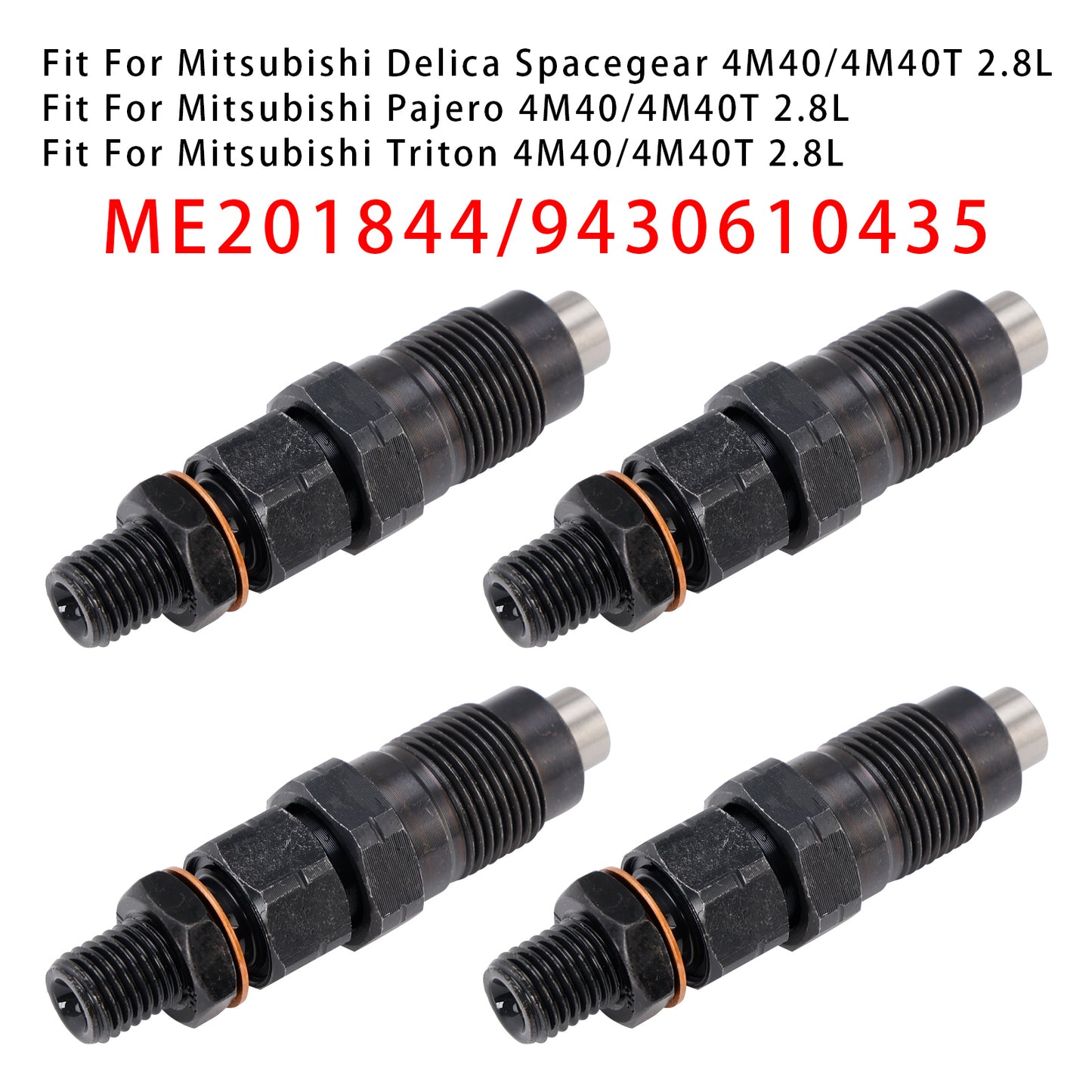 Mitsubishi Delica Spacegear 4M40 4M40T 2.8L ME201844 4Pcs Fuel Injector
