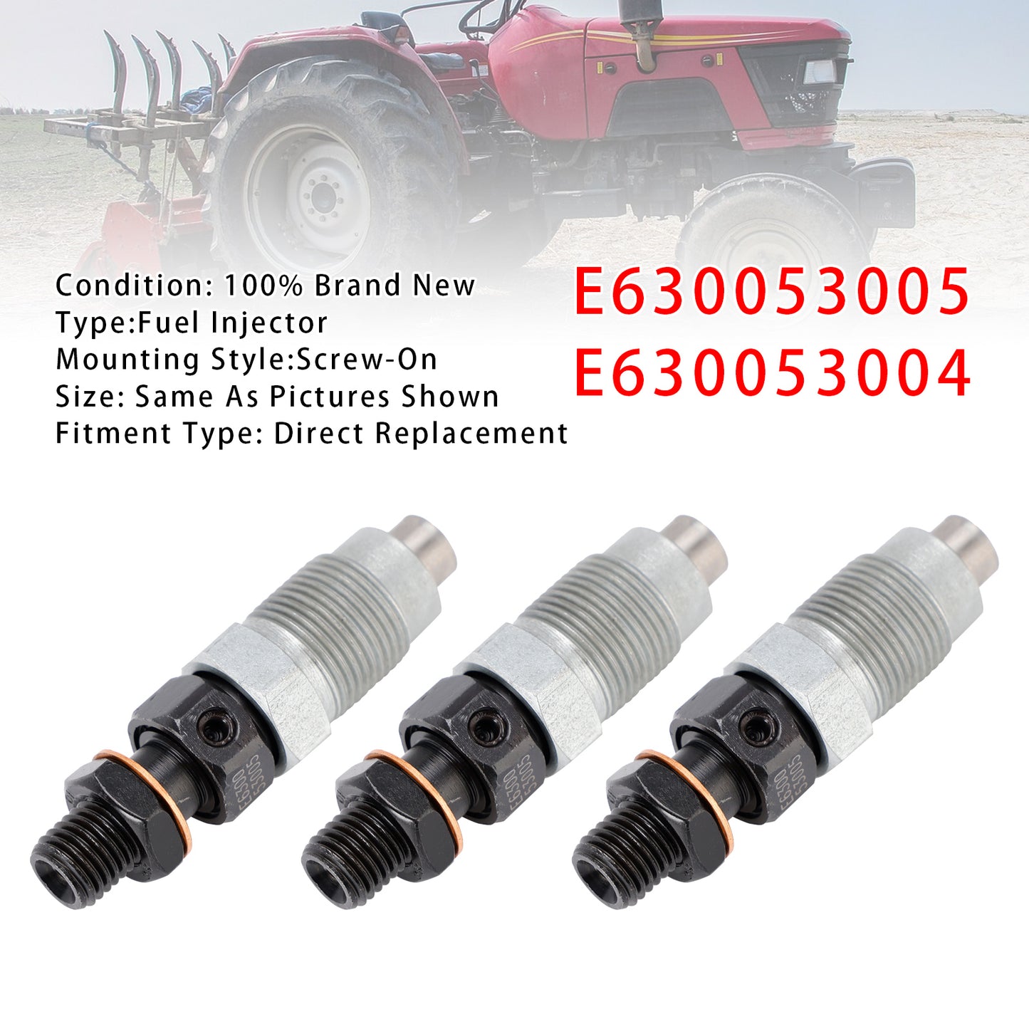 Mahindra Tractor E630053005 3Pcs Fuel Injector