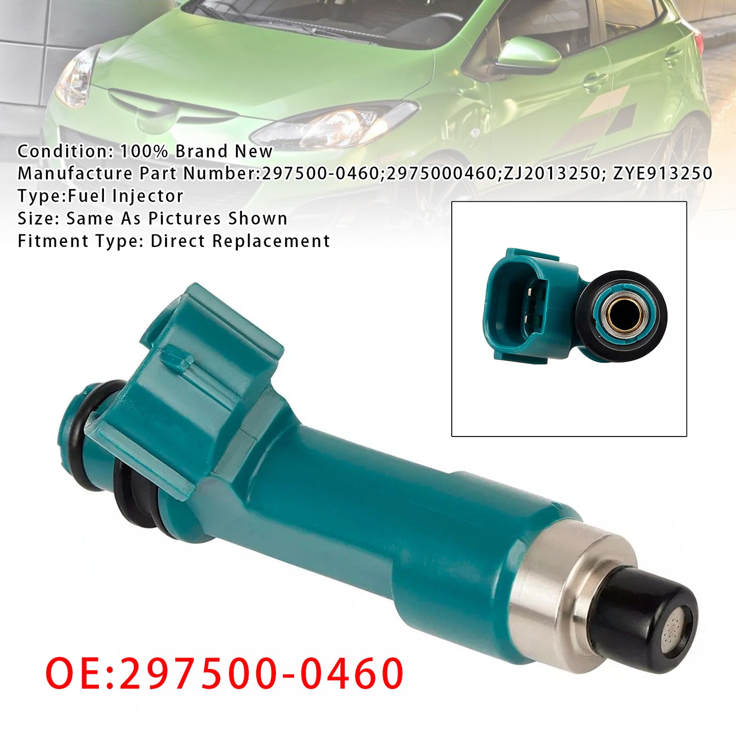 2011-2014 Mazda 2 1.3L 1.5L Fiesta 2009 297500-0460 1Pcs Fuel Injector