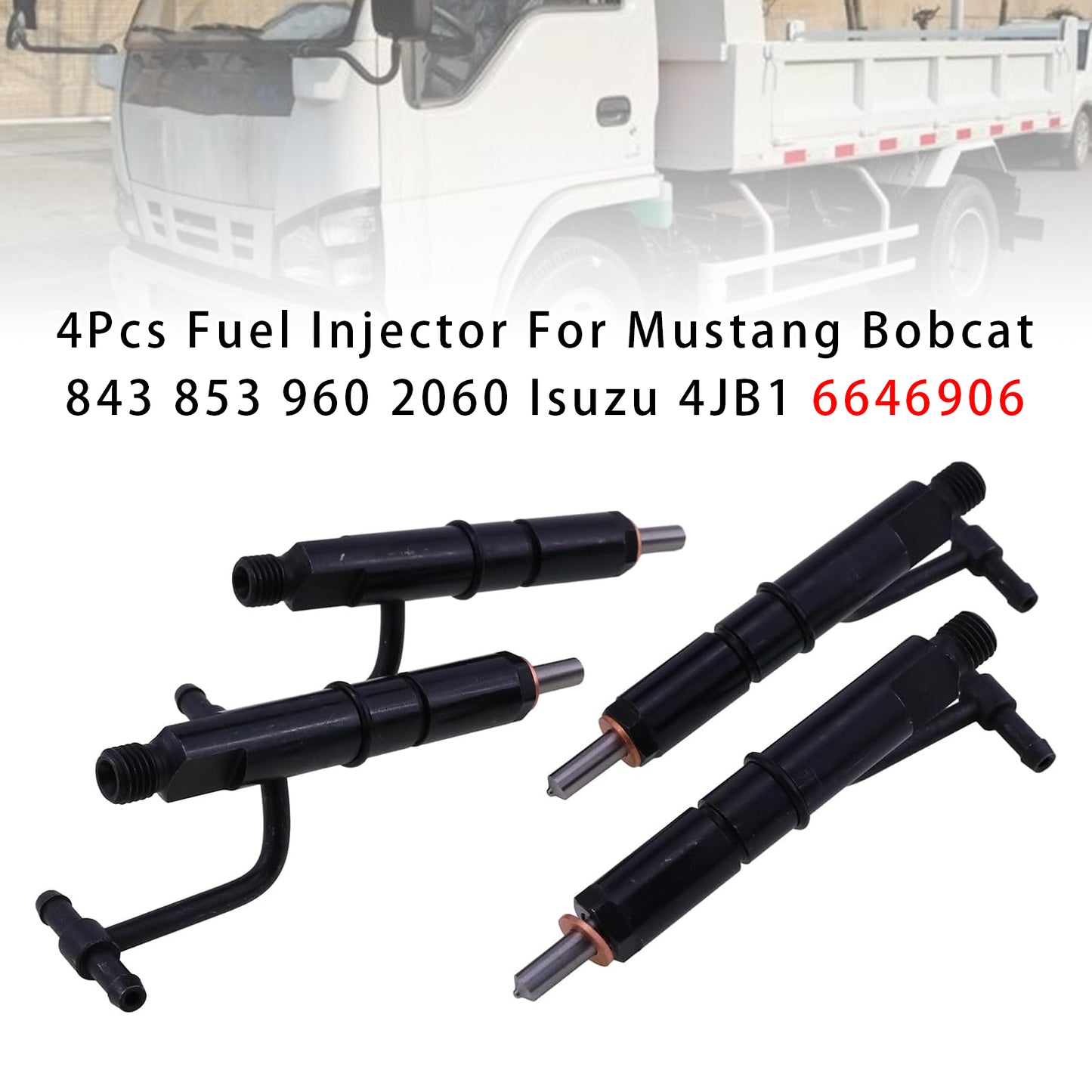 Mustang Skid Steer Loader 960 2060 6646906 4Pcs Fuel Injector