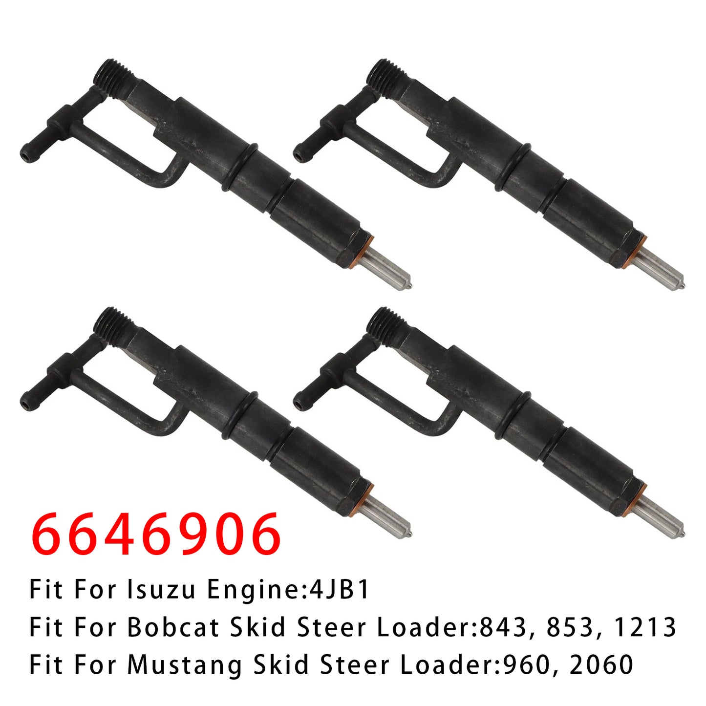 Mustang Skid Steer Loader 960 2060 6646906 4Pcs Fuel Injector