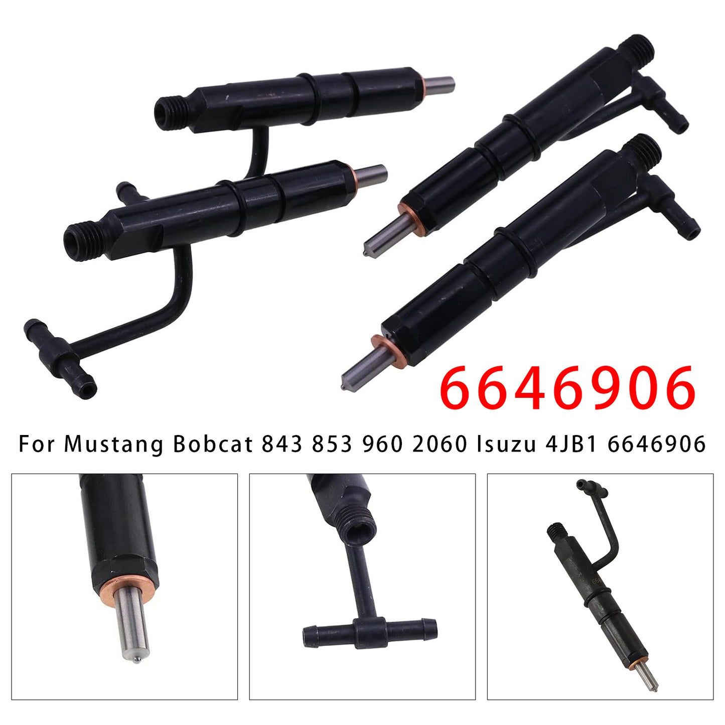 Mustang Skid Steer Loader 960 2060 6646906 4Pcs Fuel Injector