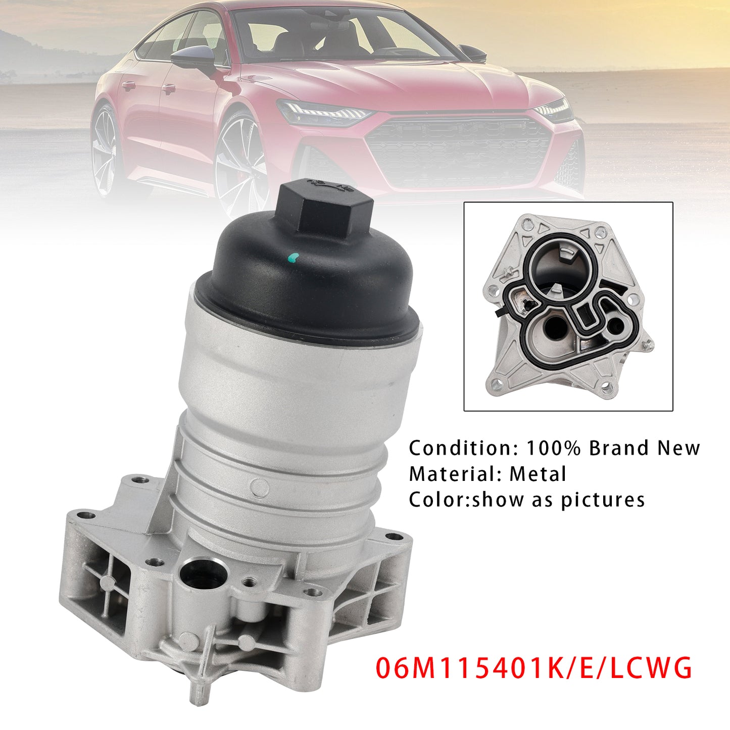 2016-2024 S4 3.0T 06M115401E K/E/LCWG Oil Filter Housing Oil Cooler