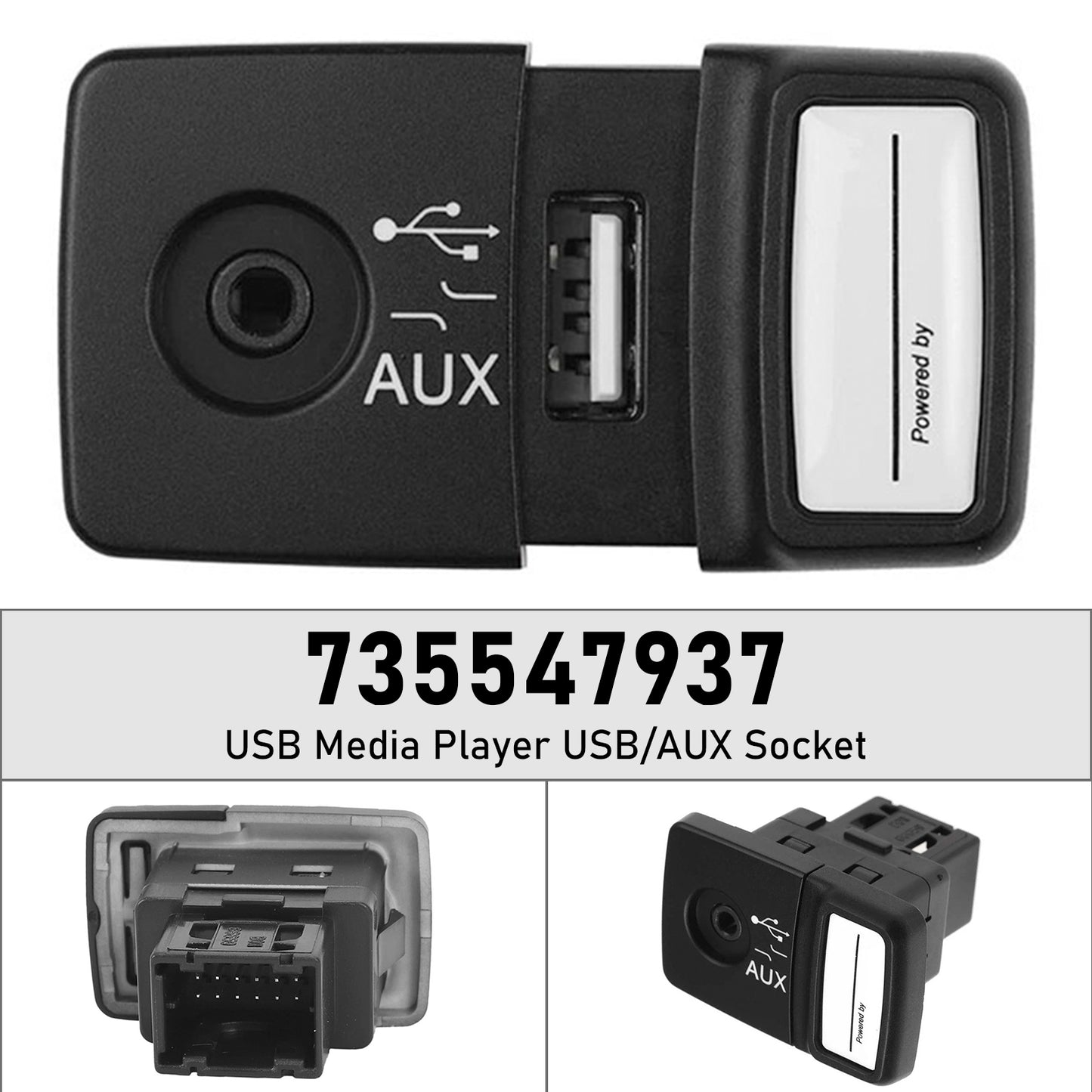 2010-ON Punto Abarth 735547937 USB Media Player USB/AUX Socket