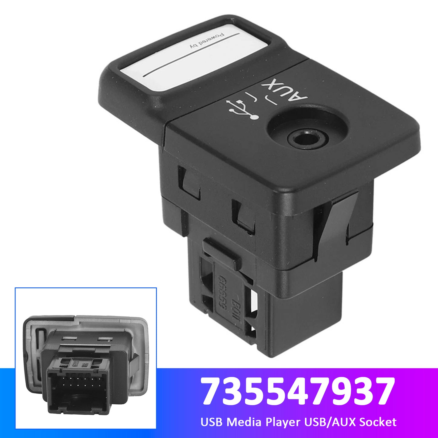 2010-ON Punto Abarth 735547937 USB Media Player USB/AUX Socket