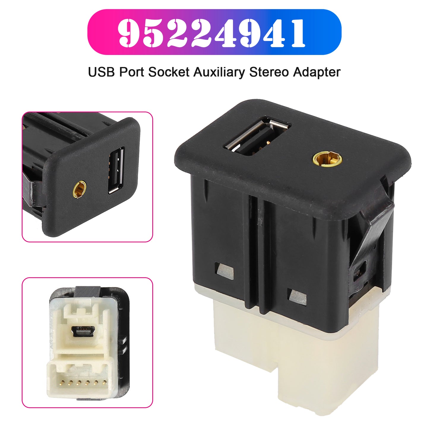2014-2016 Chevrolet Spark EV 95224941 USB Port Socket Auxiliary Stereo Adapter